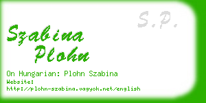 szabina plohn business card